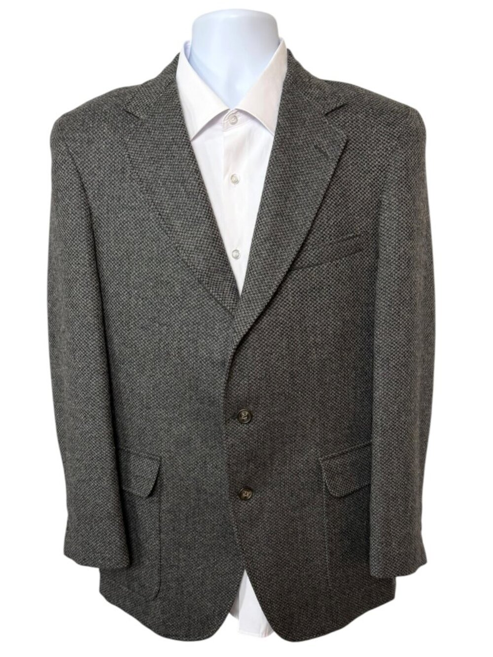 Vintage Huntington Peruvian Alpaca 39R Gray 3 Roll 2 Sport Coat